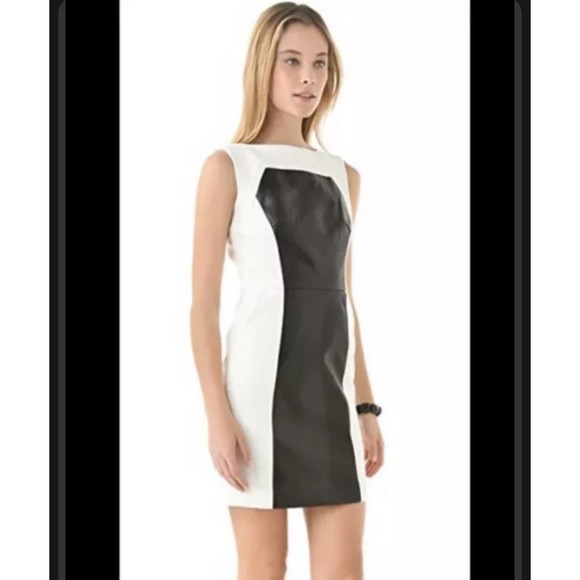 MILLY Sheath Lamb Leather Dress Size 4 - Picture 1 of 10